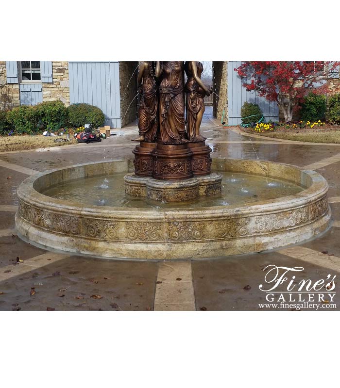 Ornate Pool Basin in Antique Gold Granite