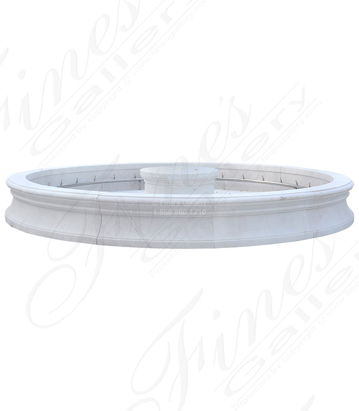 144 Inch Diameter Statuary White Marble Pool Surround 