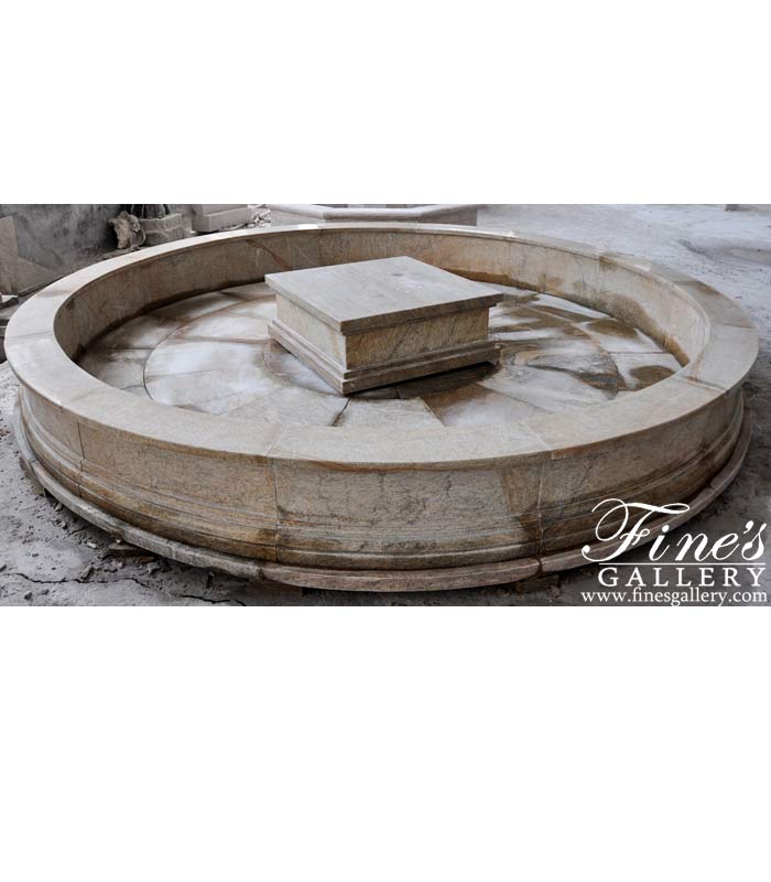 144 Inch Round Granite Pool Basin