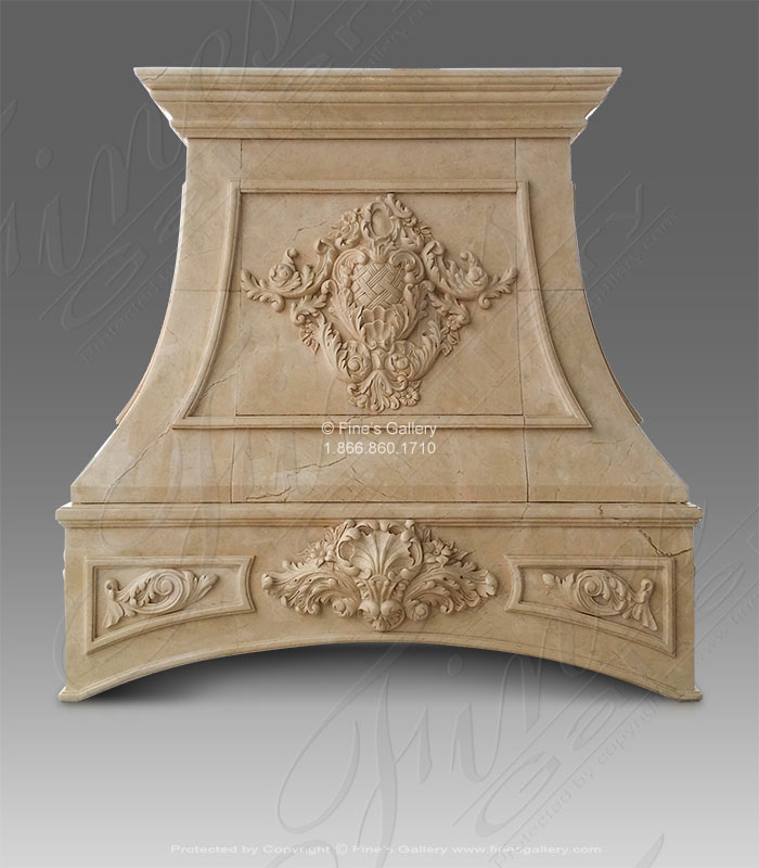 Spanish Cream Marble Range Hood