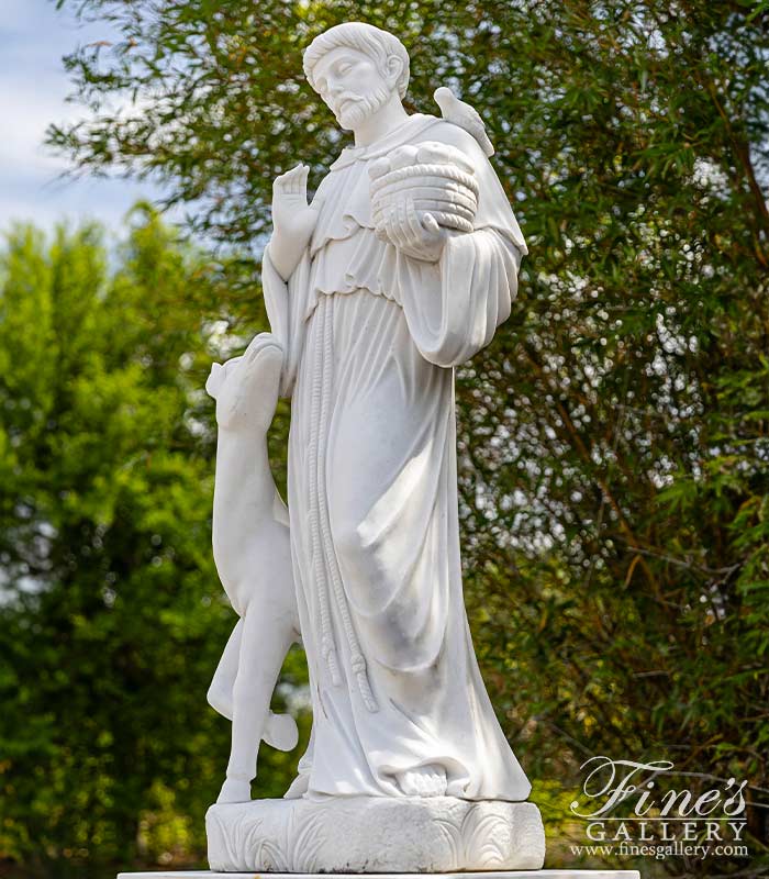 Saint Francis Marble Statue