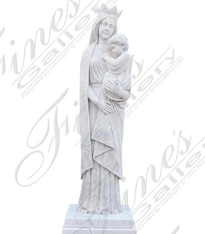 Marble Mary and Jesus Statue