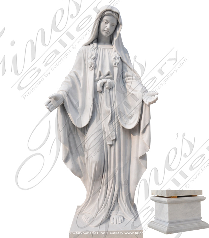 Marble Blessed Mother Statue