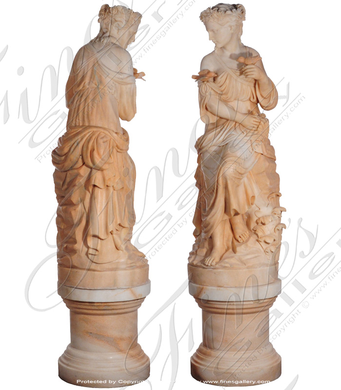 Rose Marble Female Statue