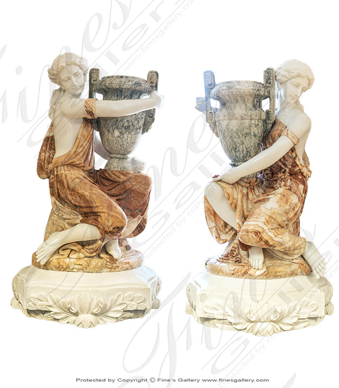 Kneeling Roman Marble Ladies