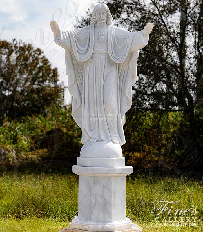 Sacred Heart of Jesus Christ Marble Statue