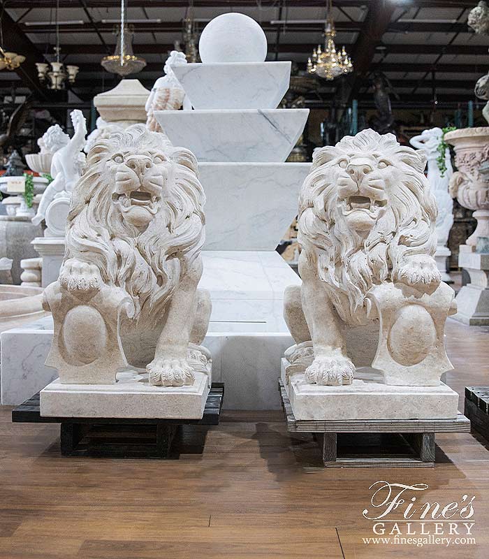 Antique Style Lion Pair