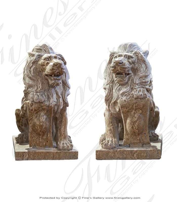 Granite Lion Pair