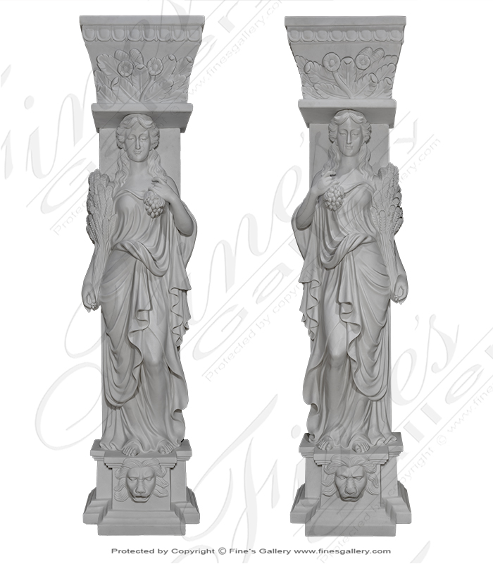 Stunning Grecian Statuary Caryatids