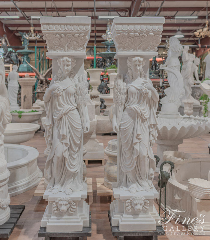 Stunning Grecian Statuary Caryatids