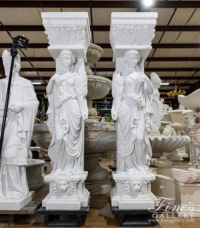 Stunning Grecian Statuary Caryatids