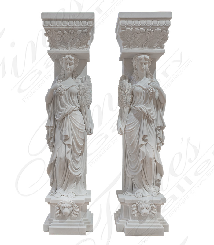 Stunning Grecian Statuary Caryatids