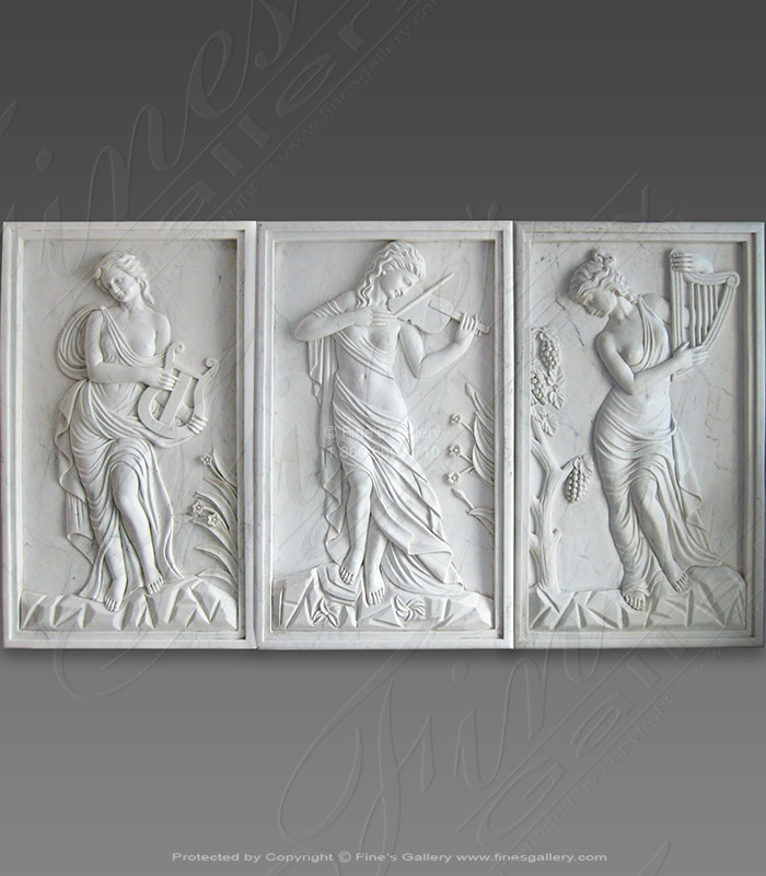 Set of Three Instrumental Ladies Wall Reliefs