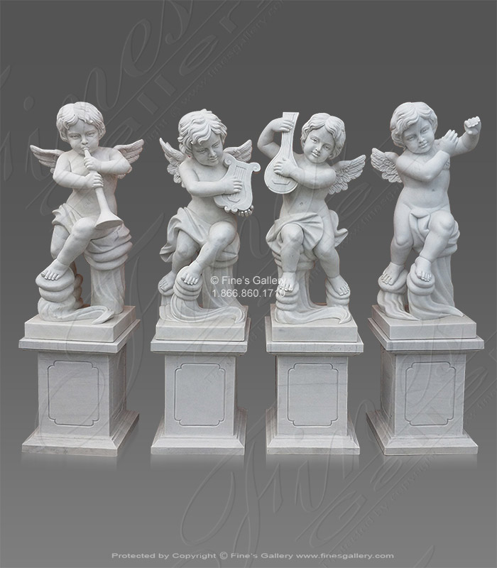 Marble Cherubs Statue Set