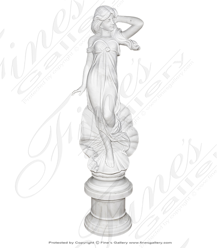 Allegorical Nymph in Pure White Marble