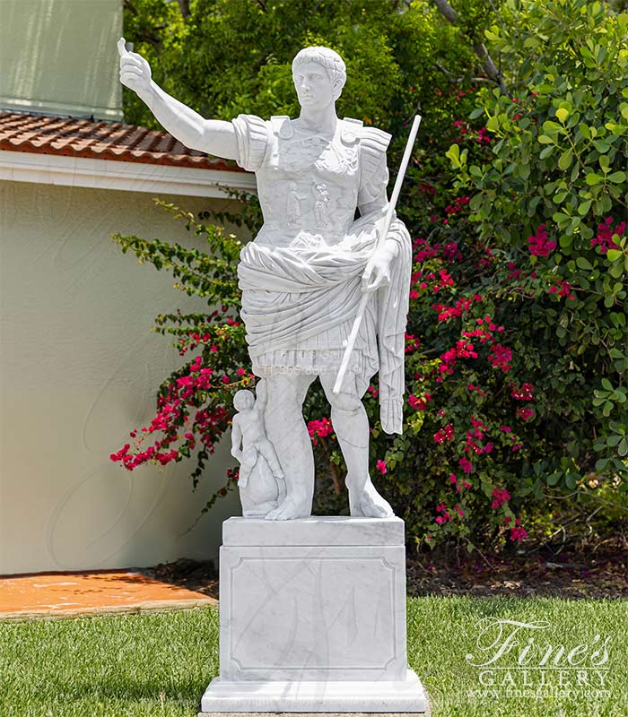 Augustus of Prima Porta in Hand Carved Statuary Marble
