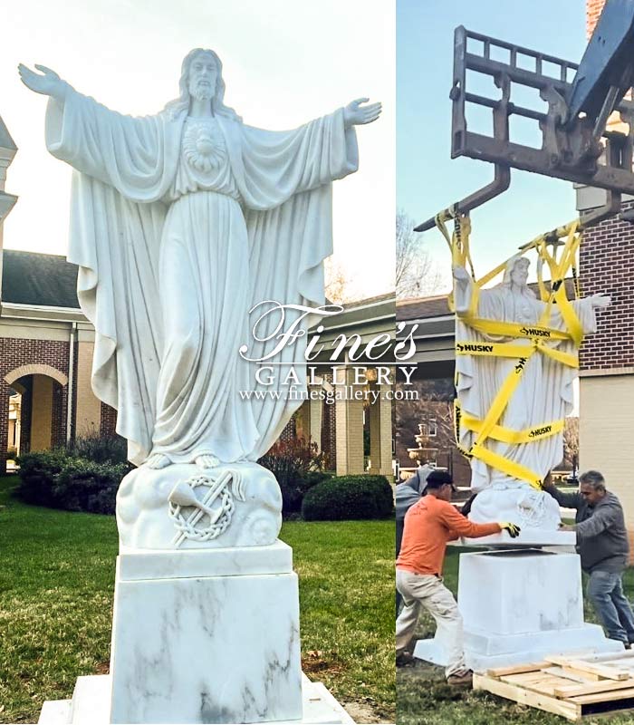 Monumental 10 Feet Tall Sacred Heart of Jesus Statue!