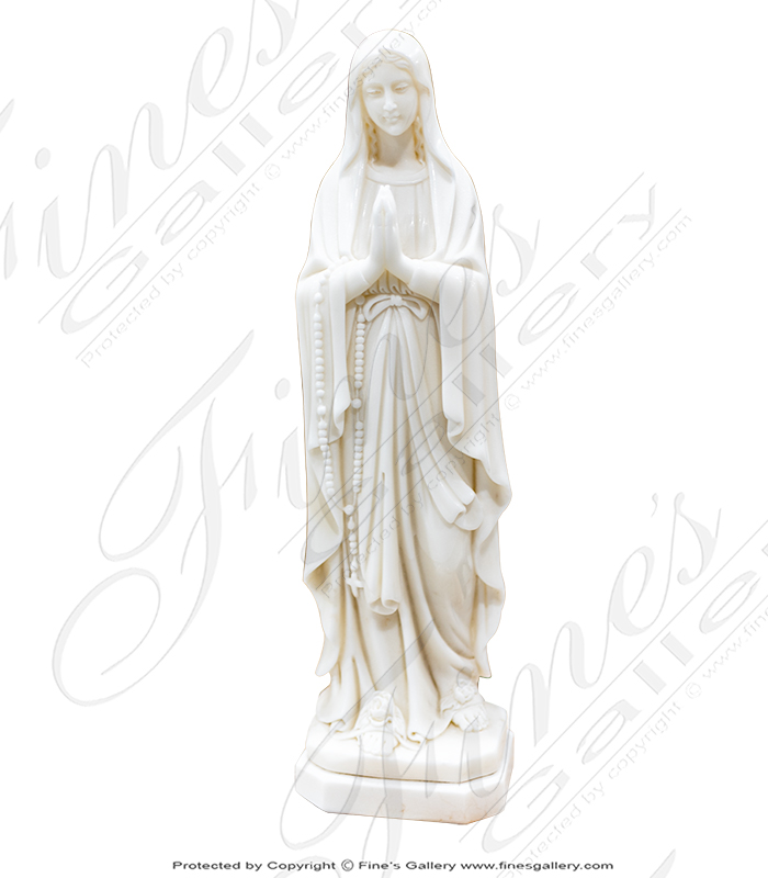 24 Inch Desktop Our Lady of Lourdes Marble Statue