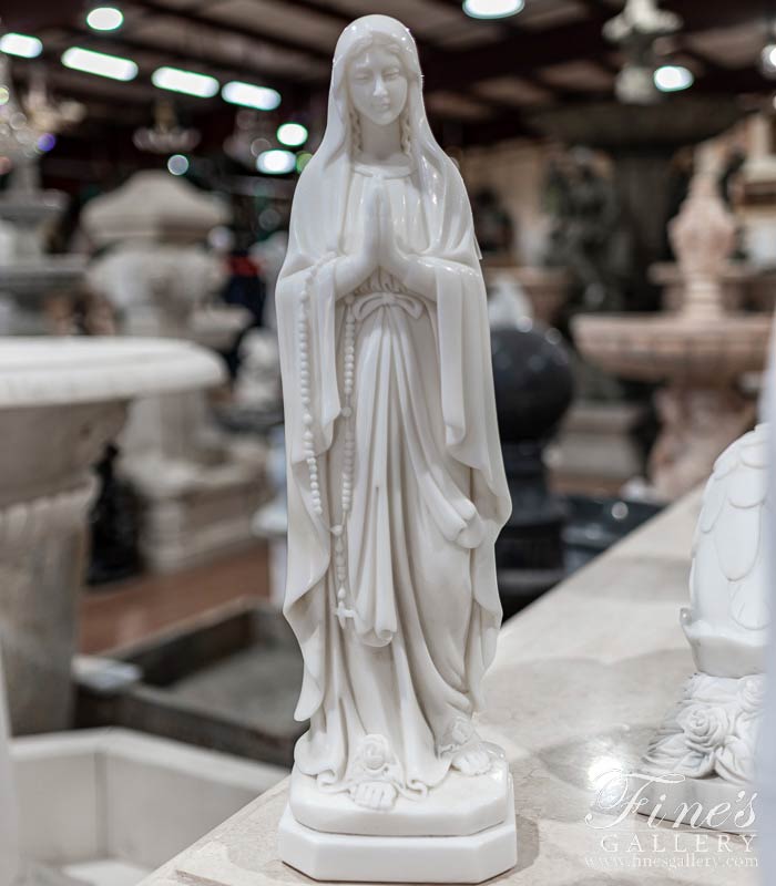 Our Lady of Lourdes Marble Statue - Desktop Size