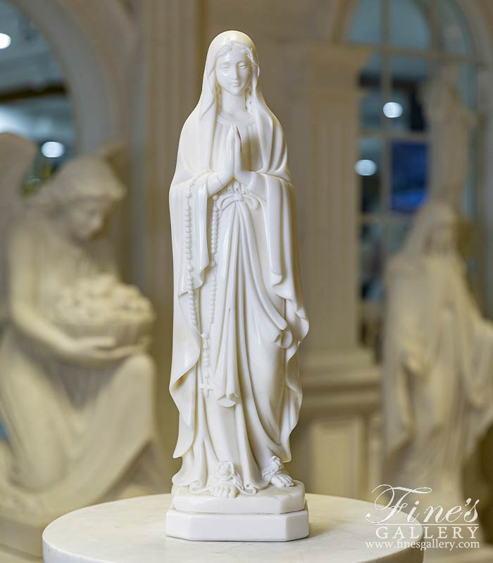 Our Lady of Lourdes Marble Statue - Desktop Size