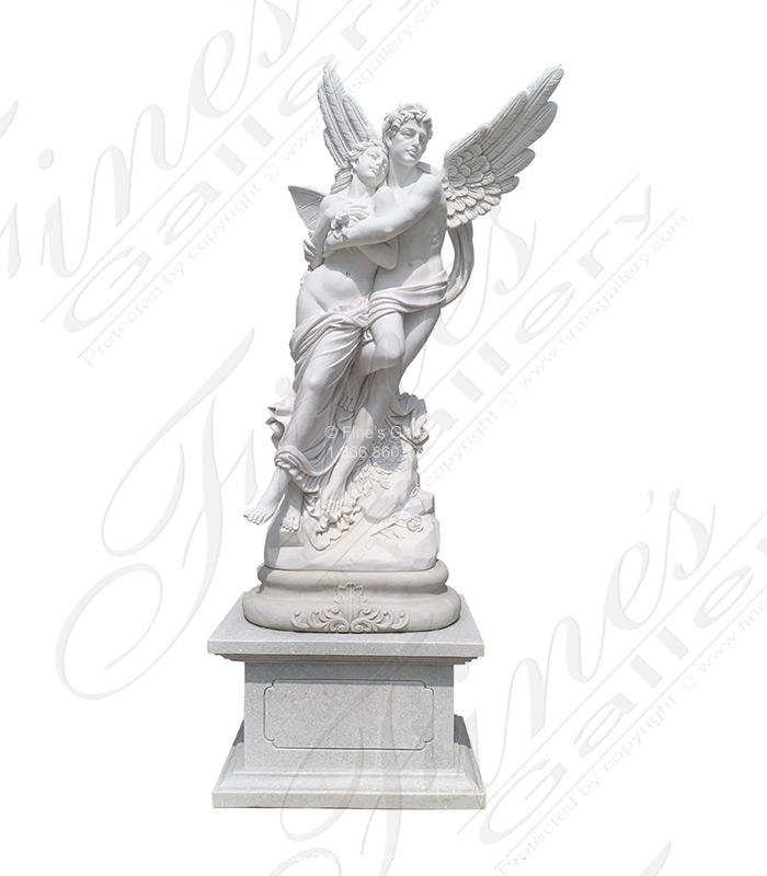 Abduction of Psyche Carved Marble Statue