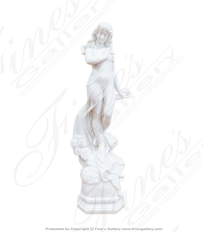 36 Inch Statuary White Garden Nymph Statue