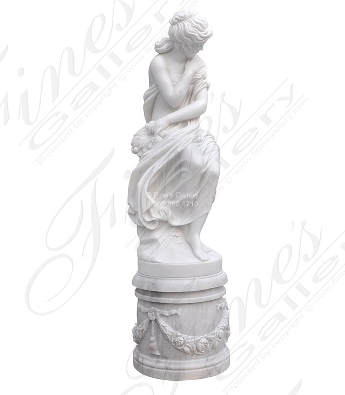 Marble Enchantress on an Ornate Pedestal