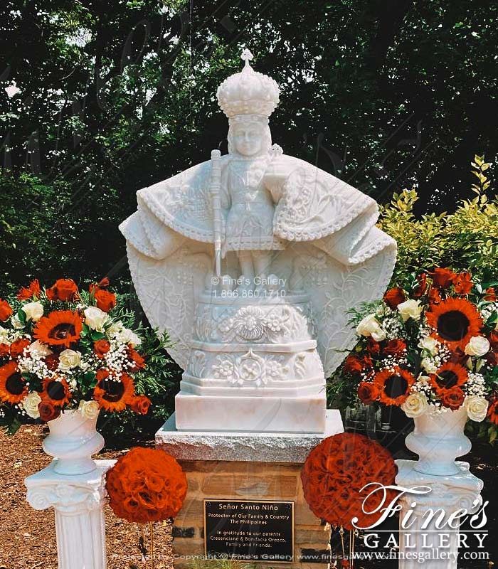 Infant of Prague Statue in Statuary White Marble