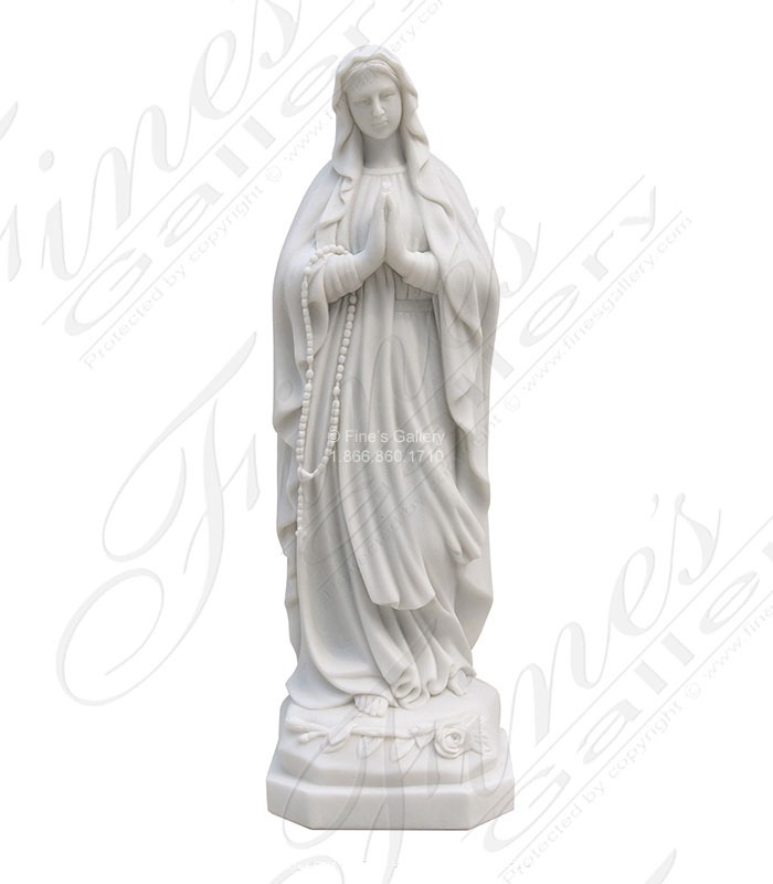 31 Inch Lady of Lourdes in Marble