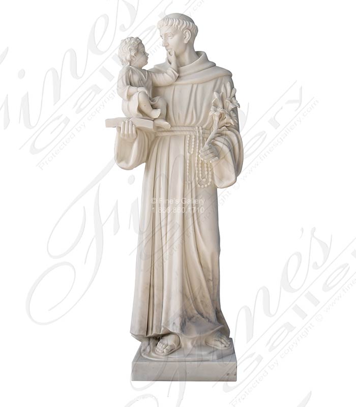 St Anthony Statue in Carved Statuary Marble