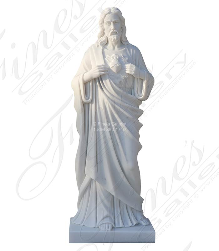 Sacred Heart of Jesus in Statuary Marble
