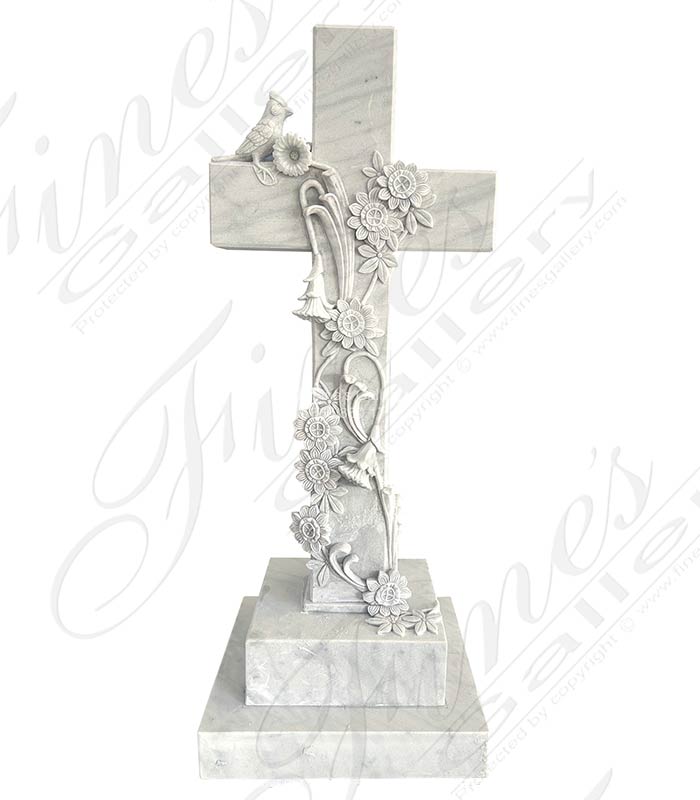 Custom Designed Cross in Hand Carved Marble