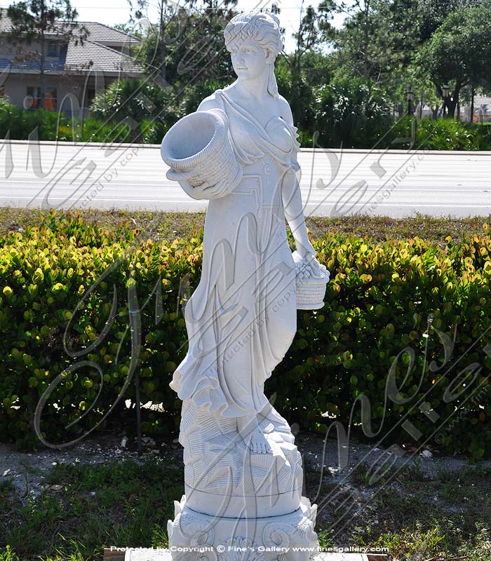 Peasant Girl Marble Statue
