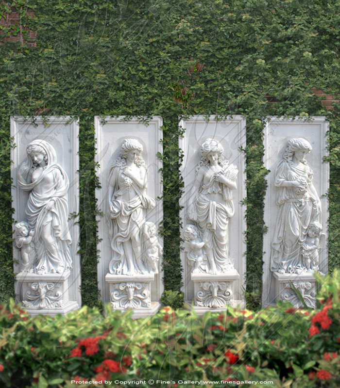 Marble Lady Wall Statue Set