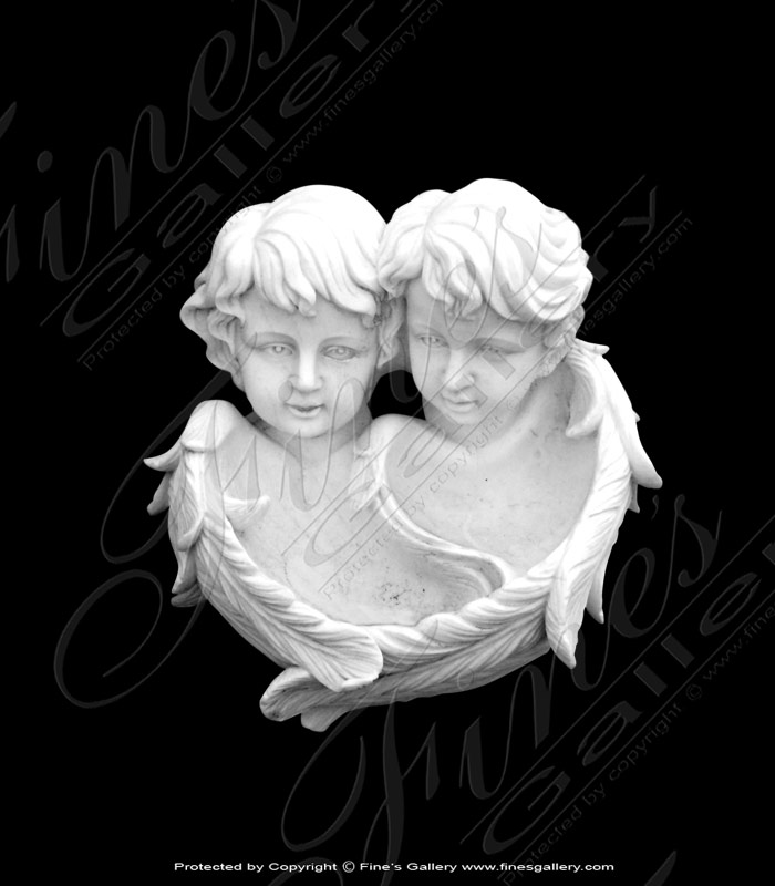Cherub Twins Marble Wall Statue