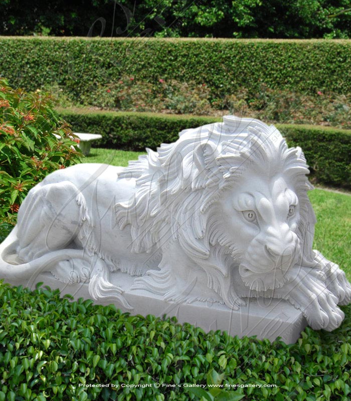 White Marble Lion Statue
