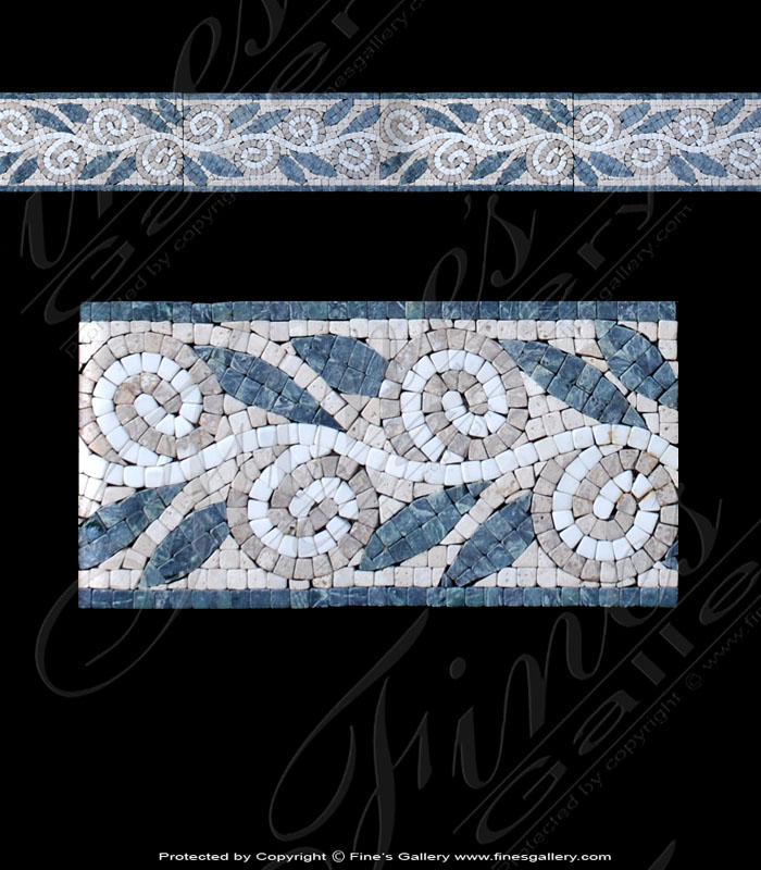 Blue Leaf Marble Border