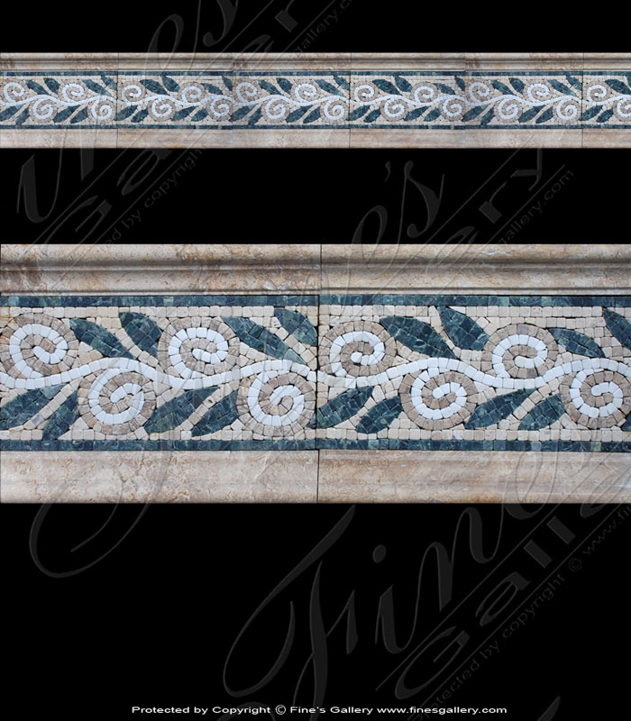 Blue Leaf Marble Border