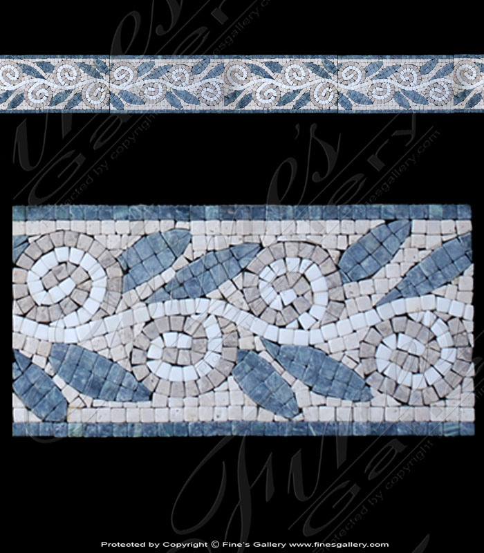 Blue Leaf Mosaic Border