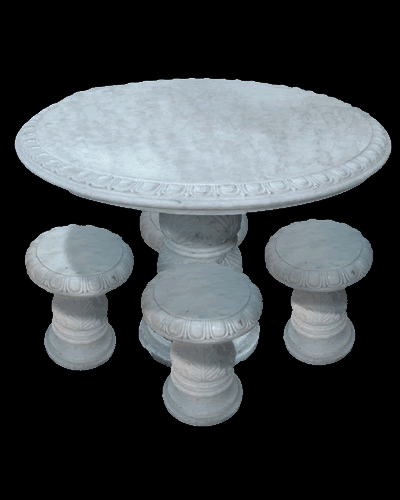Marble Table w/Pedestal Chairs