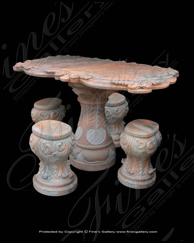 Marble Table/Pedestal Chair Se