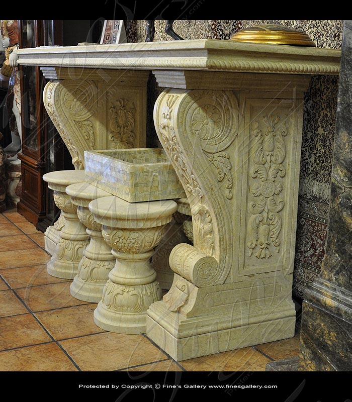 Egypt Cream Marble Credenza Table