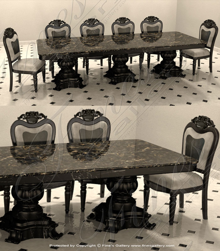 Rectangular Black Marble Table