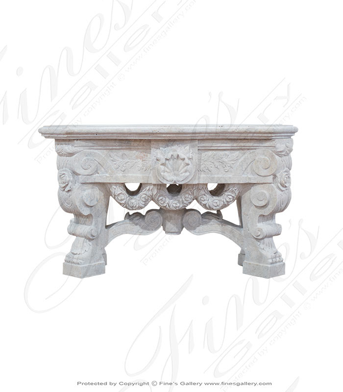 Ornate Travertine Table