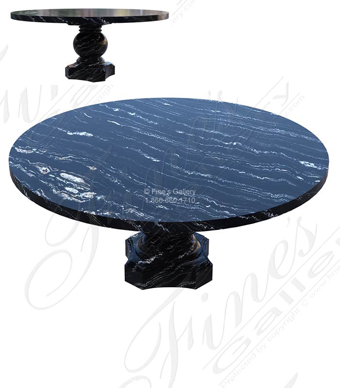 Contemporary Dining Table in Tropical Storm Marble