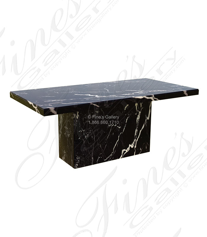 Exquisite Dining Table in Nero Marquina Marble