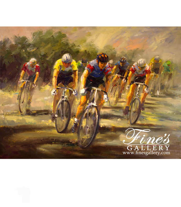 Painting Canvas Artwork  - Cyclist In Training  Canvas Painting - ART-024