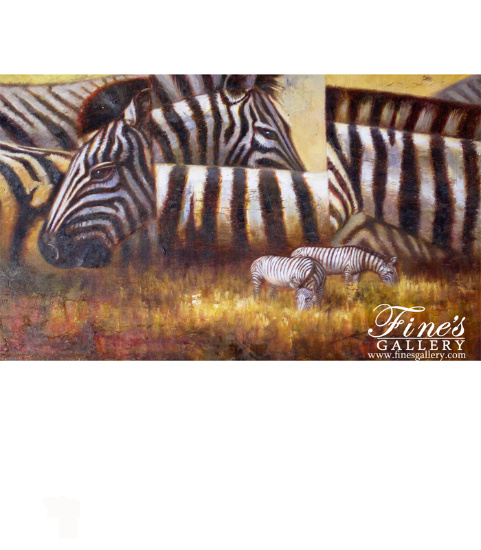 Painting Canvas Artwork  - Bright Zebra's Canvas Painting - ART-034