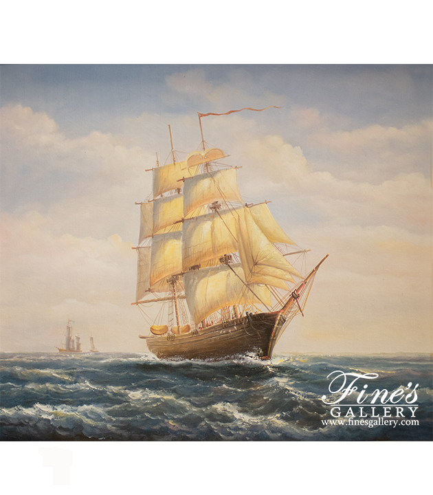 Painting Canvas Artwork  - Sailing On The Open Seas Canvas Painting - ART-041