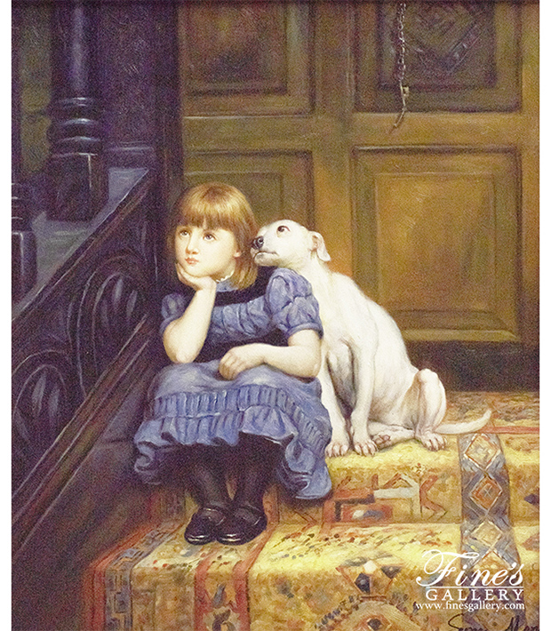 A Girl and a Trusted Friend Canvas Painting